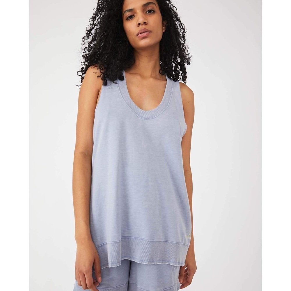FREE PEOPLE BOHO TOP V-NECK TUNIC TANK 80s RETRO STYLE A3C - Picture 2 of 16